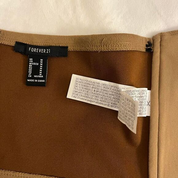 Forever 21 brown faux suede corset bustier strapless crop top size medium - Picture 4 of 6